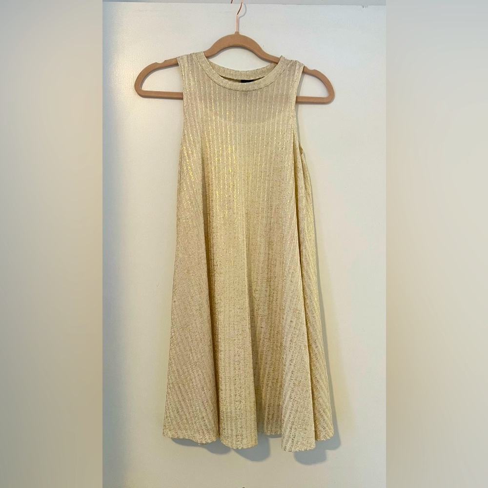 Gold and White Mini Burlap Dress